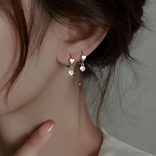 Atentuyi Kleine Creolen Silberne Herzohrringe Winzige Zirkonia Ohrringe Kleine Cubic Zirkonia Ohrringe Herz Huggie Ohrringe Kristall Ohrringe Knorpel Ohrringe Schmuck Für Frauen Und Mädchen von Atentuyi
