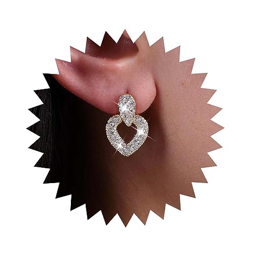 Atentuyi Kleine Herz Ohrstecker Gold Hohl Herz Ohrringe Tränen Kristall Ohrringe Winzige Herz Strass Ohrringe Vintage Ohrringe Schmuck Für Frauen Und Mädchen von Atentuyi