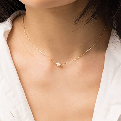 Atentuyi Kleine Perle Anhänger Halskette Zierliche Gliederkette Goldkette Minimalistische Halskette Schmuck Für Frauen Und Mädchen Atentuyi Kleine Perle Anhänger Halskette Zierliche Gliederkette Goldkette Minimalistische Halskette Schmuck Für Frauen Und Mädchen von Atentuyi