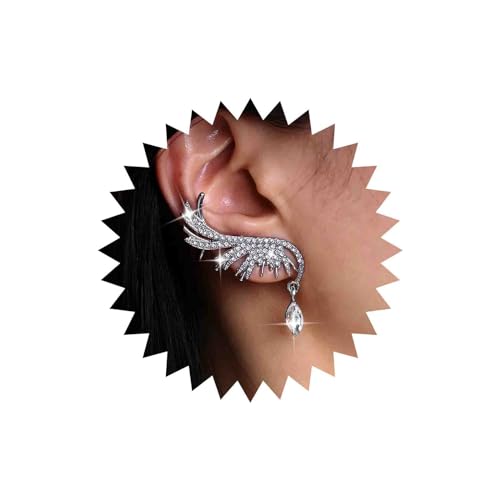 Atentuyi Kristall Ohrhänger Silber Ohrhänger Strass Hochzeit Ohrringe Cz Ohrstecker Ohrstecker Engelsflügel Ohrringe Funkelnde Tränen Braut Ohrringe Schmuck Für Frauen Und Mädchen von Atentuyi