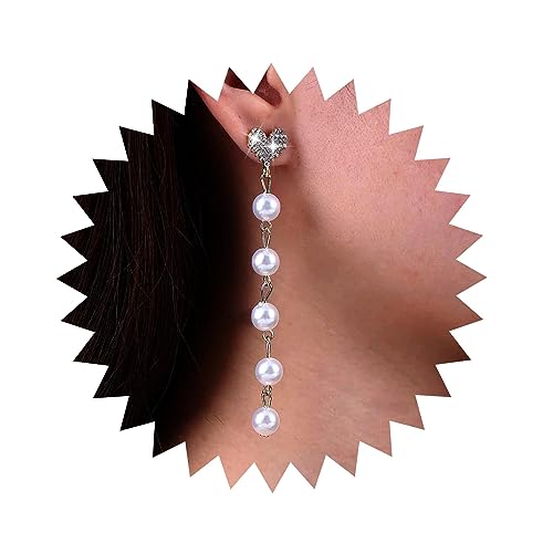 Atentuyi Perlenohrringe Gold Vintage Perlenohrringe Perlenkette Ohrringe Cz Herz Ohrstecker Ohrringe Winzige Perle Lange Ohrringe Lange Quaste Baumeln Ohrringe Schmuck Für Frauen Und Mädchen von Atentuyi