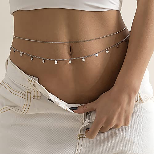 Atentuyi Quaste Pailletten Geschichtet Bauch Taille Kette Silber Set Sexy Bikini Strand Geschirr Zierlich Böhmischen Körper Kette Schmuck Für Frauen Und Mädchen 2 Stück von Atentuyi