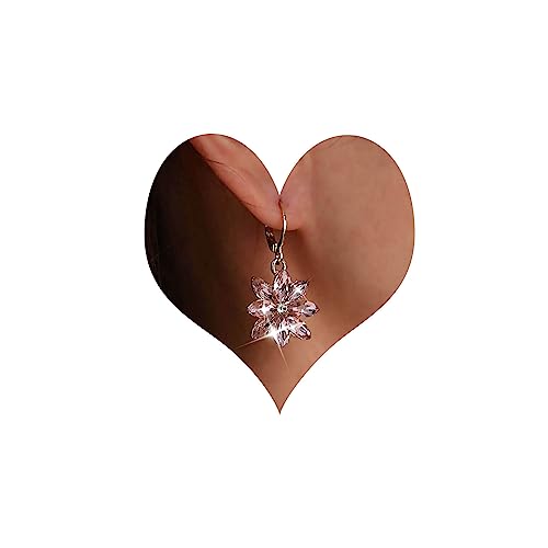 Atentuyi Rosa Kristall Blume Ohrringe Gold Cz Blume Baumeln Ohrringe Blume Kristall Ohrringe Blume Cz Tropfen Ohrringe Funkelnden Strass Ohrringe Schmuck Für Frauen Und Mädchen von Atentuyi