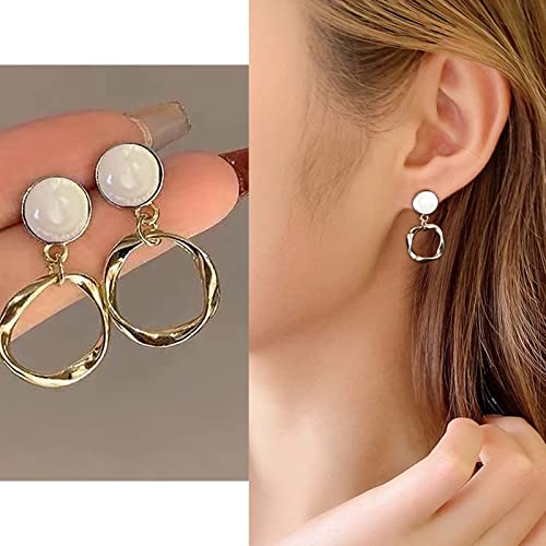Atentuyi Runde Goldene Reifen Ohrringe Reifen Geometrische Ohrringe Verdreht Reifen Baumeln Ohrringe Mode Aussage Tropfen Ohrringe Schmuck Für Frauen Und Mädchen von Atentuyi
