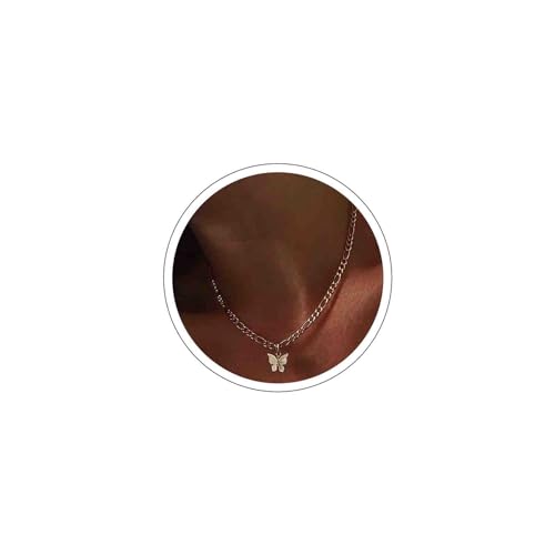 Atentuyi Schmetterling Choker Halskette Gold Schmetterling Anhänger Halskette Büroklammer Kette Halsketten Boho Schmetterling Halskette Schmuck für Frauen und Mädchen Hochzeit von Atentuyi