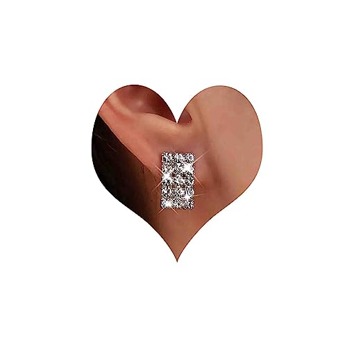Atentuyi Strass Ohrstecker Ohrringe Silber Cz Ohrringe Quadratisch Strass Ohrringe Glitzernde Kristall Ohrringe Imitation Diamant Ohrringe Schmuck Für Frauen Und Mädchen von Atentuyi