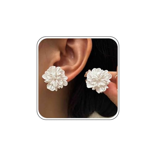 Boho Acryl Weiße Blume Ohrringe Rosa Blume Ohrstecker Cz Perle Blume Ohrringe Gelb Gänseblümchen Blumen Ohrringe Hochzeit Erklärung Ohrringe Harz Orange Rose Ohrringe Schmuck Für Frauen von Atentuyi
