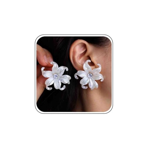 Boho Acryl Weiße Blume Ohrringe Rosa Blume Ohrstecker Cz Perle Blume Ohrringe Gelb Gänseblümchen Blumen Ohrringe Hochzeit Erklärung Ohrringe Harz Orange Rose Ohrringe Schmuck Für Frauen von Atentuyi