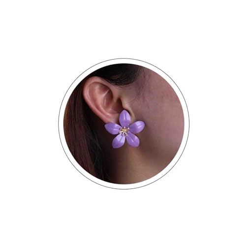 Boho Große Rosa Blume Ohrstecker Gold Niedlich Grün Gänseblümchen Ohrringe Einfach Lila Floral Große Blütenblatt Zierlich Aussage Übertrieben Zart Minimalistischen Trendigen Schmuck Für Frauen von Atentuyi