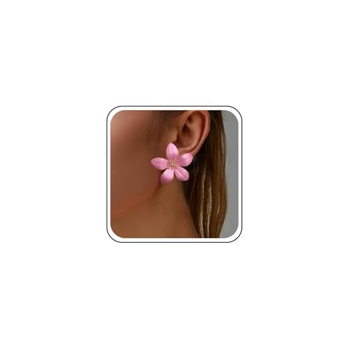 Boho Große Rosa Blume Ohrstecker Gold Niedlich Grün Gänseblümchen Ohrringe Einfach Lila Floral Große Blütenblatt Zierlich Aussage Übertrieben Zart Minimalistischen Trendigen Schmuck Für Frauen von Atentuyi