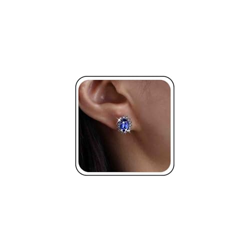 Boho Hochzeit Mini Strass Ohrstecker Silber Oval Grüner Kristall Kleine Ohrringe Einfach Zierlich Blau Cz Diamant Prom Funkelnd Winzig Niedlich Kleiner Zart Minimalistisch Trendy Schmuck Für Frauen von Atentuyi
