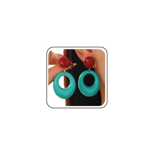 Boho Retro 80s 90s Neon Ohrringe Für Glow Party Vintage Rot Teardrop Acryl Baumeln Ohrringe Bolzen Blau Harz Kreisförmigen Tropfen Oval Niedlich Teal Kunststoff Hippie Einfache Aussage Für Frauen von Atentuyi