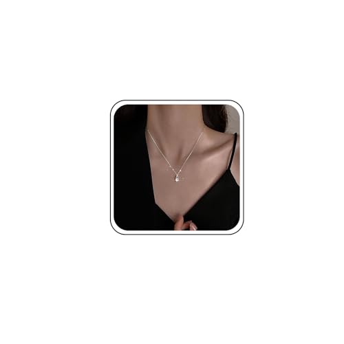 Boho Tropfen Cz Anhänger Halskette Silber Braut Strass Halskette Funkelnde Kristall Hochzeit Halskette Dünne Kette Halskette Zierlich Choker Minimalistische Halskette Schmuck Für Frauen Und Mädchen von Atentuyi