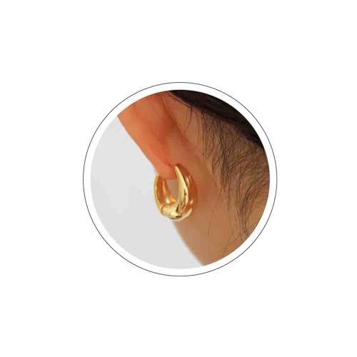 Punk Klobige Creolen goldene Creolen breite Creolen dicke Creolen leichte Huggie Creolen zierliche einfache Ohrringe Schmuck für Frauen und Mädchen Geschenk von Atentuyi