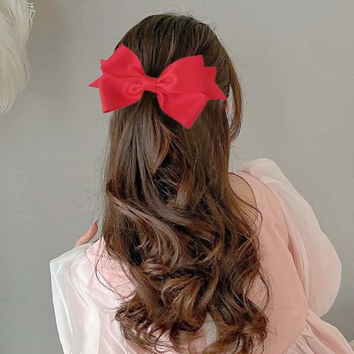 Red Haarschleifen Für Frauen Schleife Haarspangen Seidensatin Schleife Clips Niedlich Haarschleife Clips Französisch Haar Band Bogen Hochzeit Bögen Haar Bogen Barrette Bowknot Haarschmuck Rosa Weiß von Atentuyi
