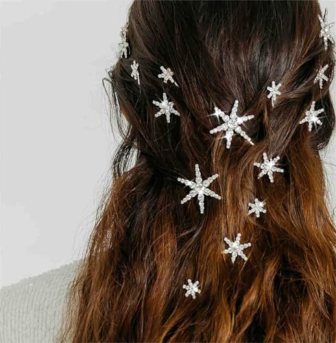 Sparkle Hochzeit Haarspangen Strass Silber Kristall Hochzeit Haarteile Für Bräute Cz Braut Haarnadeln Blumen Brautjungfer Barrette Bobby Pins Hochzeit Haarschmuck Set Schmuck Für Frauen von Atentuyi