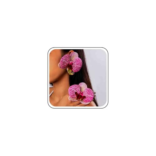 Wedding Boho Große Rosa Blume Ohrringe Groß Blau Floral Strand Ohrstecker Tropischen Grün Hawaiianischen Blütenblatt Sommer Urlaub Künstliche Orchidee Übertrieben Einfach Aussage Schmuck Für Frauen von Atentuyi