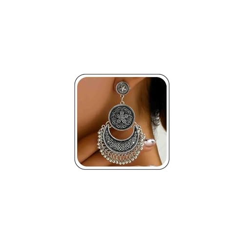 Wedding Boho Ohrringe Silber Zigeuner Ohrring Baumeln Böhmischen Retro Ethnischen Stammes Mittleren Osten Indischen Tropfen Traditionelle Ohrstecker Halloween Pirat Übertrieben Einfache Aussage Frauen von Atentuyi