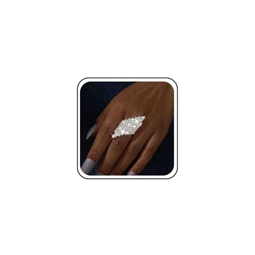 Wedding Funkelnden Strass Ringe Silber Diamant Prom Gemeinsamen Knoten Midi Knöchel Fingerringe Einstellbar Zierlich Kristall Braut Zart Cz Herzförmigen Bräute Glänzend Brautjungfer Einfachen Frauen von Atentuyi