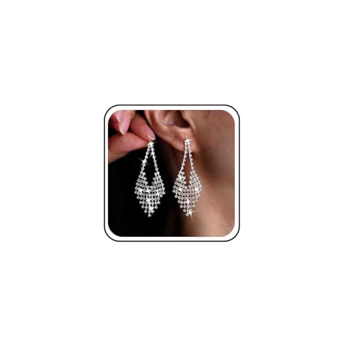 Wedding Gold Silber Lange Strass Ohrringe Funkelnde Prom Braut Kristall Baumeln Ohrringe Einfach Zierlich Diamant Tropfen Bräute Zart Cz Kette Quaste Kronleuchter Formal Glänzend Brautjungfer Frauen Wedding Gold Silber Lange Strass Ohrringe Funkelnde Prom Braut Kristall Baumeln Ohrringe Einfach Zierlich Diamant Tropfen Bräute Zart Cz Kette Quaste Kronleuchter Formal Glänzend Brautjungfer Frauen von Atentuyi