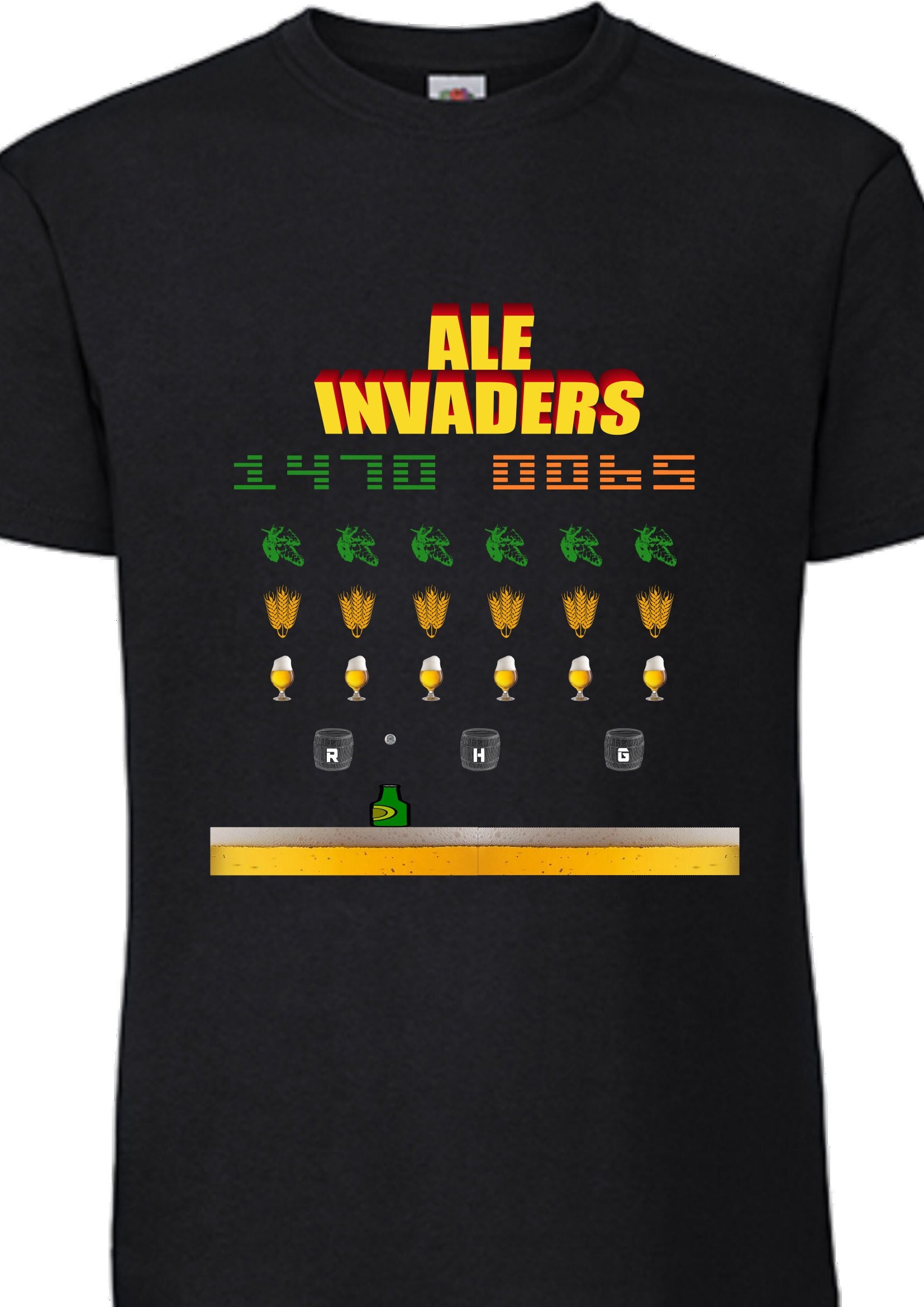 Ale Invaders Bier Shirt T-Shirt Funshirt Spass Hopfen Malz von Aterium47