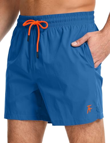 Atforna Badehose für Herren Badeshorts Kurz Schwimmhose Schnelltrocknend Sporthose Elastisch Boardshorts mit Meshfutter Seeblau XL von Atforna