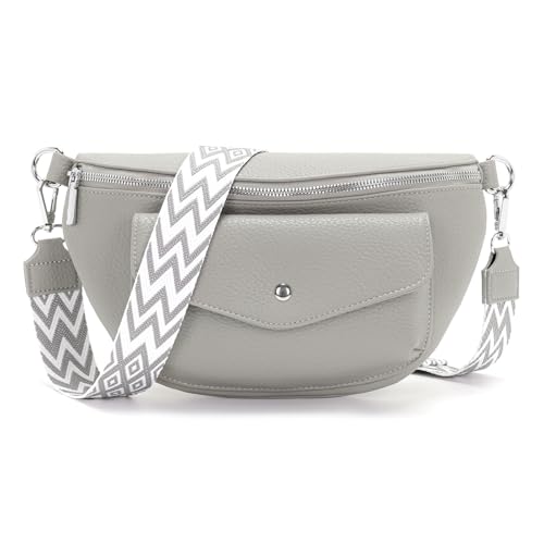 Atgbiem 9 Farben Bauchtasche Damen 2025 Umhängetasche Damen Klein Crossbody Bag Grau Kleine Handtasche Schönes Geburtstagsgeschenk für Frauen von Atgbiem