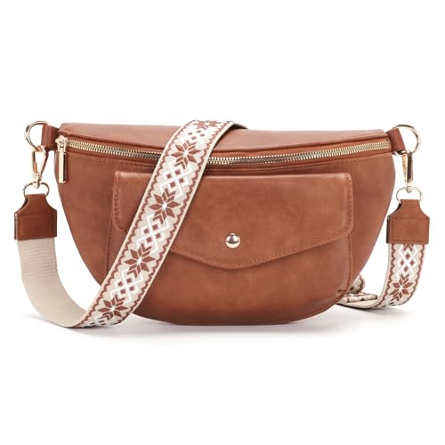 Atgbiem Bauchtasche Damen Umhängetasche Klein Crossbody Bag Kleine Handtasche Schönes Tasche Damen Braun von Atgbiem