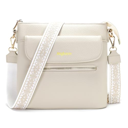 Atgbiem Handtasche Damen Klein Umhängetasche Damen Mittelgroß Tasche Crossbody Bag Damenhandtasche Beige 9 Farben zur Auswahl von Atgbiem