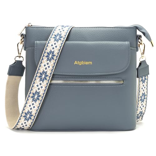 Atgbiem Handtasche Damen Klein Umhängetasche Damen Mittelgroß Tasche Crossbody Bag Damenhandtasche Blau 9 Farben zur Auswahl von Atgbiem