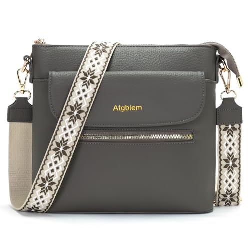 Atgbiem Handtasche Damen Klein Umhängetasche Damen Mittelgroß Tasche Crossbody Bag Damenhandtasche Dunkelgrau 9 Farben zur Auswahl von Atgbiem