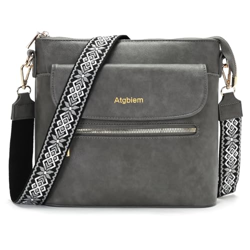 Atgbiem Handtasche Damen Klein Umhängetasche Damen Mittelgroß Tasche Crossbody Bag Damenhandtasche Dunkelgrau 9 Farben zur Auswahl von Atgbiem