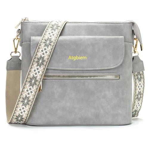 Atgbiem Handtasche Damen Klein Umhängetasche Damen Mittelgroß Tasche Crossbody Bag Damenhandtasche Grau 9 Farben zur Auswahl von Atgbiem