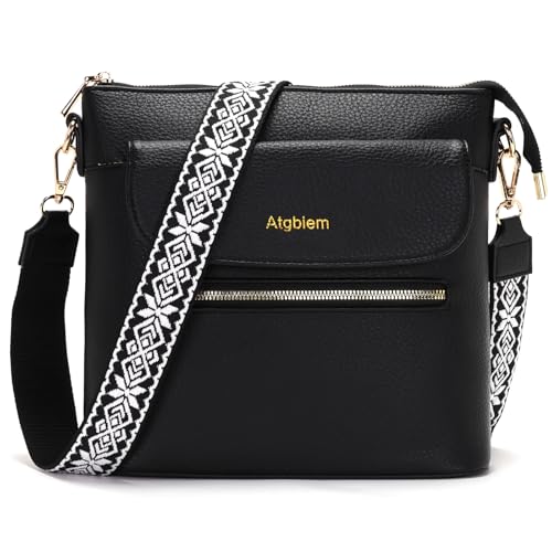 Atgbiem Handtasche Damen Klein Umhängetasche Damen Mittelgroß Tasche Crossbody Bag Damenhandtasche Schwarz 9 Farben zur Auswahl von Atgbiem