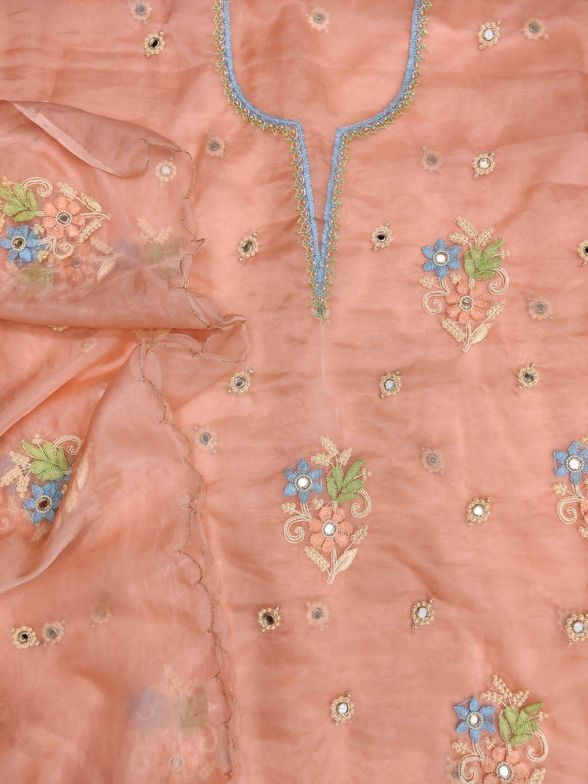 Atharva Handstickerei Salwar Kamiz/Peach/Lucknowi Work/Organza Shirt/Dupatta/Custom Stitch Unstitch/Customized Anarkali//Luck19D von AtharvaHandloom