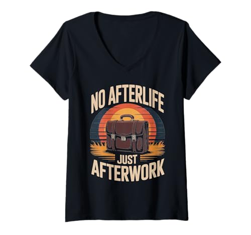 Damen Kein Leben nach dem Tod, nur Sonnenuntergang nach der Arbeit T-Shirt mit V-Ausschnitt Damen Kein Leben nach dem Tod, nur Sonnenuntergang nach der Arbeit T-Shirt mit V-Ausschnitt von Atheist Agnostic Secular Lifestyle Apparel