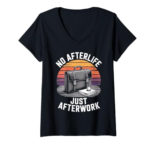 Damen Kein Leben nach dem Tod, nur Sonnenuntergang nach der Arbeit T-Shirt mit V-Ausschnitt Damen Kein Leben nach dem Tod, nur Sonnenuntergang nach der Arbeit T-Shirt mit V-Ausschnitt von Atheist Agnostic Secular Lifestyle Apparel