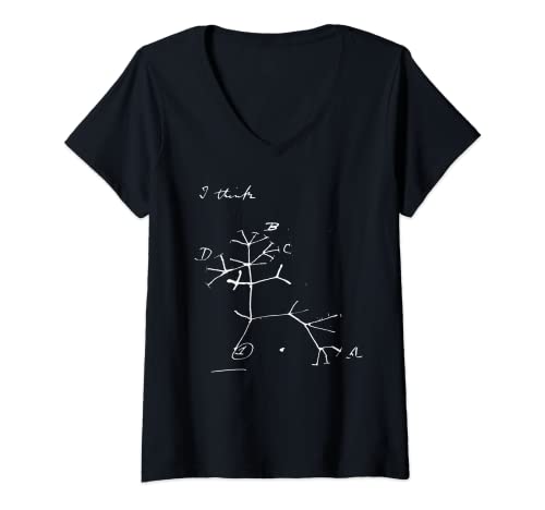 Damen Darwin tree of life evolution science shirt Biology Nerdy T-Shirt mit V-Ausschnitt von Atheist Shirt