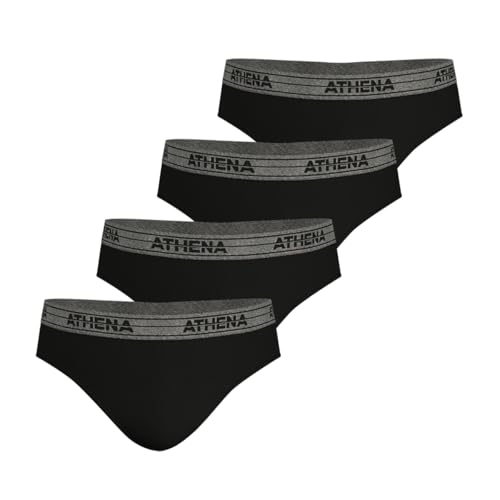 Athena Herren Basic Coton Slip, Schwarz (Black), XXXL (4er Pack) von Athena