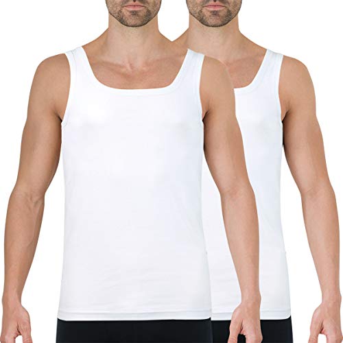 Athena Herren Duo Schock Unterhemd, Weiß (Weiß), XXL (2er Pack) von Athena