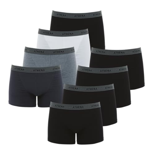 Athéna Herren PROMO BASIC COTON Unterwäsche, (8er Pack) Noir/Noir/Noir/Noir/Anthracite/Gris Chiné/Noir/Blanc, XXL von ATHENA