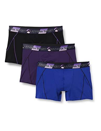 Athena Herren Training Ln24 Unterwäsche, Indigo/Violett/Schwarz, M (3er Pack) von Athena