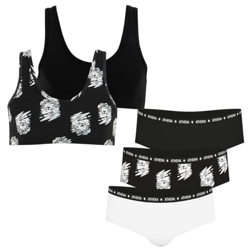 Athena Mädchen Girl Mode Dessous-Set, Blanc Tigre Noir, 10 ANS von Athena