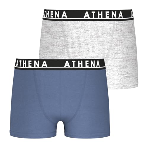 Athena- Packung mit 2 Boxershorts von Easy Color für Jungen- weich und dehnbar- Stretch-Baumwolle- Oeko-TEX Standard 100 Label von Athena