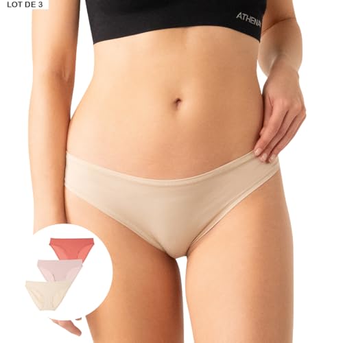 Athena - Set mit 3 Ecopack Micro Slips für Damen - Komfort und Natürlichkeit aus ultraweicher Stretch-Baumwolle - Oeko-TEX Standard 100-Label von Athena