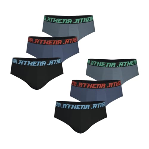 Athena- Unverzichtbare Herren-Slips im 6er-Pack- bequem und atmungsaktiv- atmungsaktive Stretch-Baumwolle- Oeko-TEX Standard 100 Label von Athena