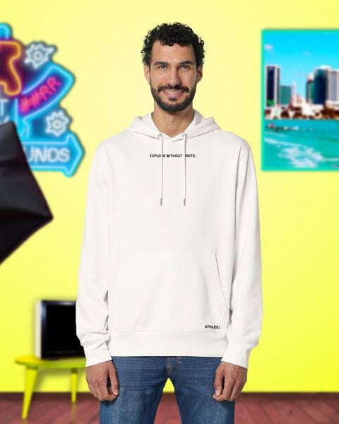 Athleez "EXPLORE WITHOUT LIMITS" Heavy Hoodie - 100% Bio-Baumwolle - 0% Polyester von Athleez