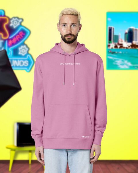 Athleez "EXPLORE WITHOUT LIMITS" Heavy Hoodie - 100% Bio-Baumwolle - 0% Polyester von Athleez
