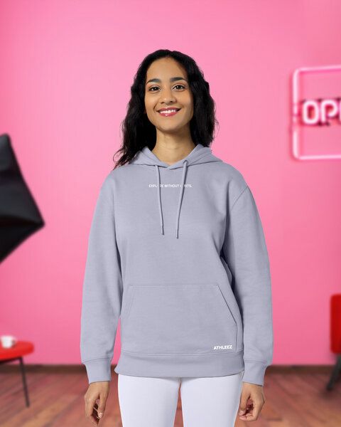 Athleez "EXPLORE WITHOUT LIMITS" Heavy Hoodie - 100% Bio-Baumwolle - 0% Polyester von Athleez