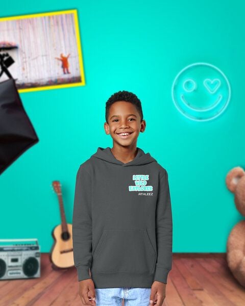 Athleez "LITTLE WILD EXPLORER" Super bequemer Kids Hoodie - 100% Bio-Baumwolle - 0% Polyester von Athleez